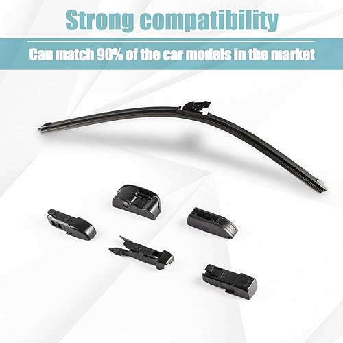 Miniatura 6 de Par de limpiaparabrisas de repuesto para parabrisas delantero de 22 pulgadas + 19 pulgadas, limpiaparabrisas repelente al agua y accesorios de