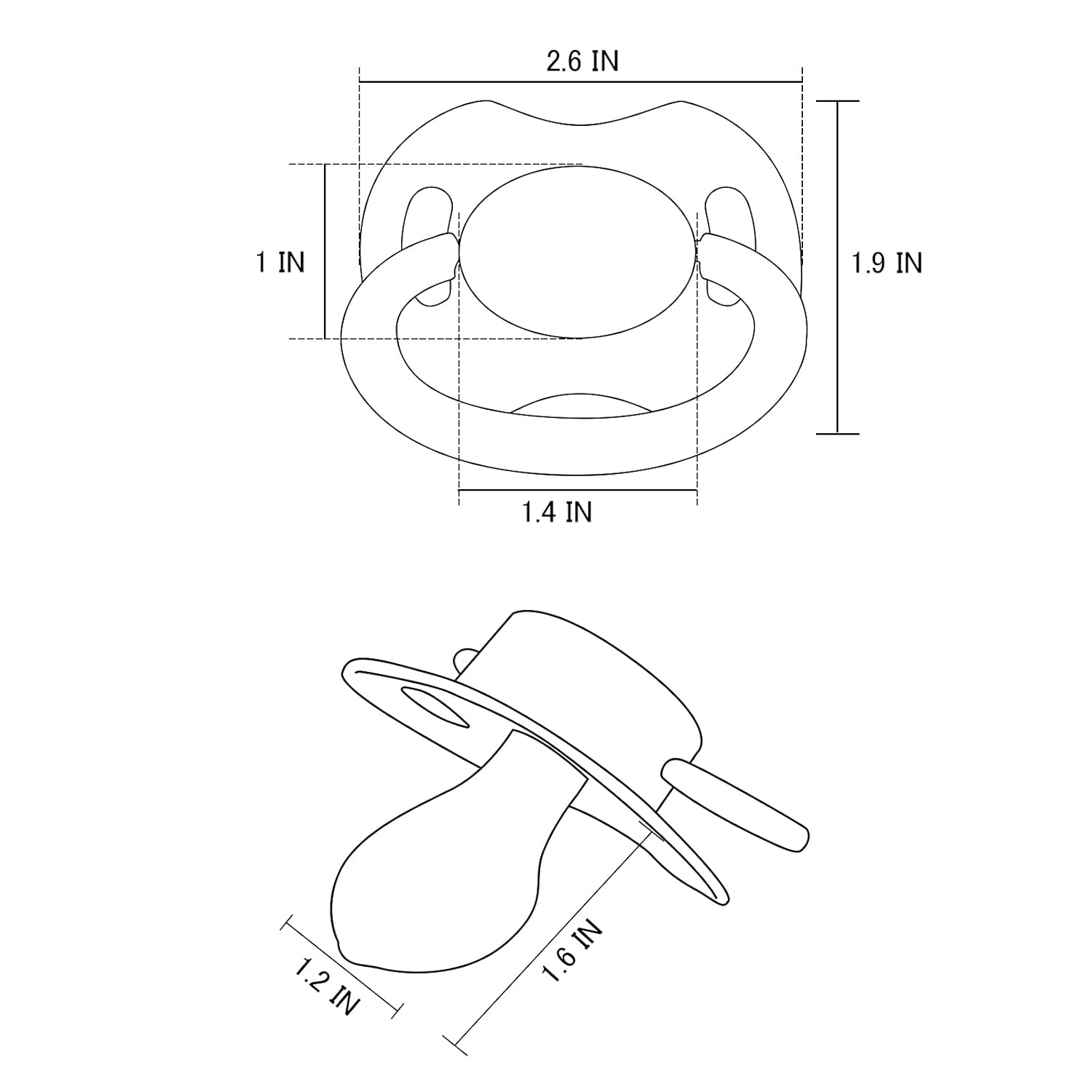LittleForBig Bigshield Generation-II Big Sized Pacifier White - Image 3