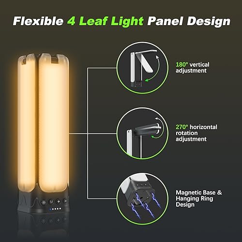 Miniatura 10 de Luces de camping con control remoto y soporte de 6 pies, 14000 mAh recargable linterna de campamento luz de tienda de campaña, luz de trabajo