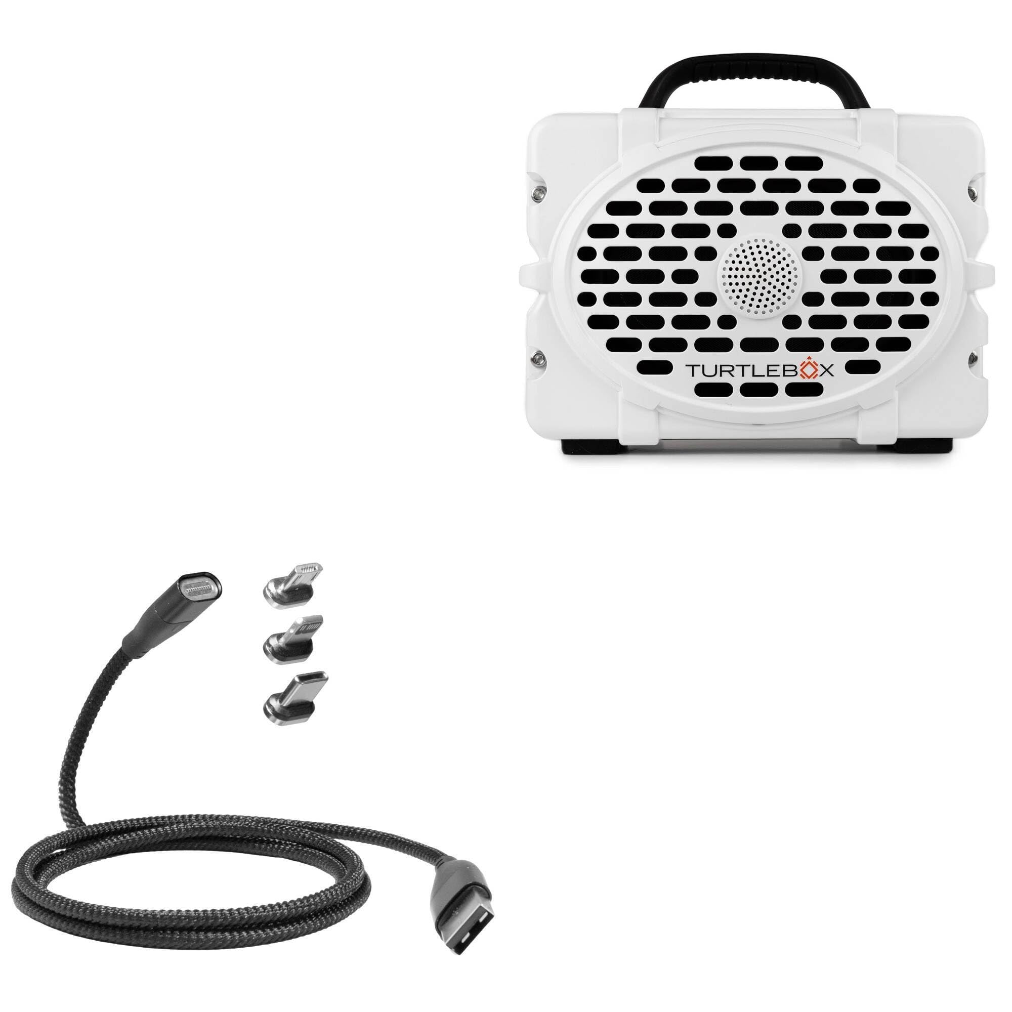 BoxWave Cable Compatible with Turtlebox Gen 2 Speaker - MagnetoSnap PD AllCharge Cable (100W), Magnet Charging Braided USB Type-C Micro - Jet Black