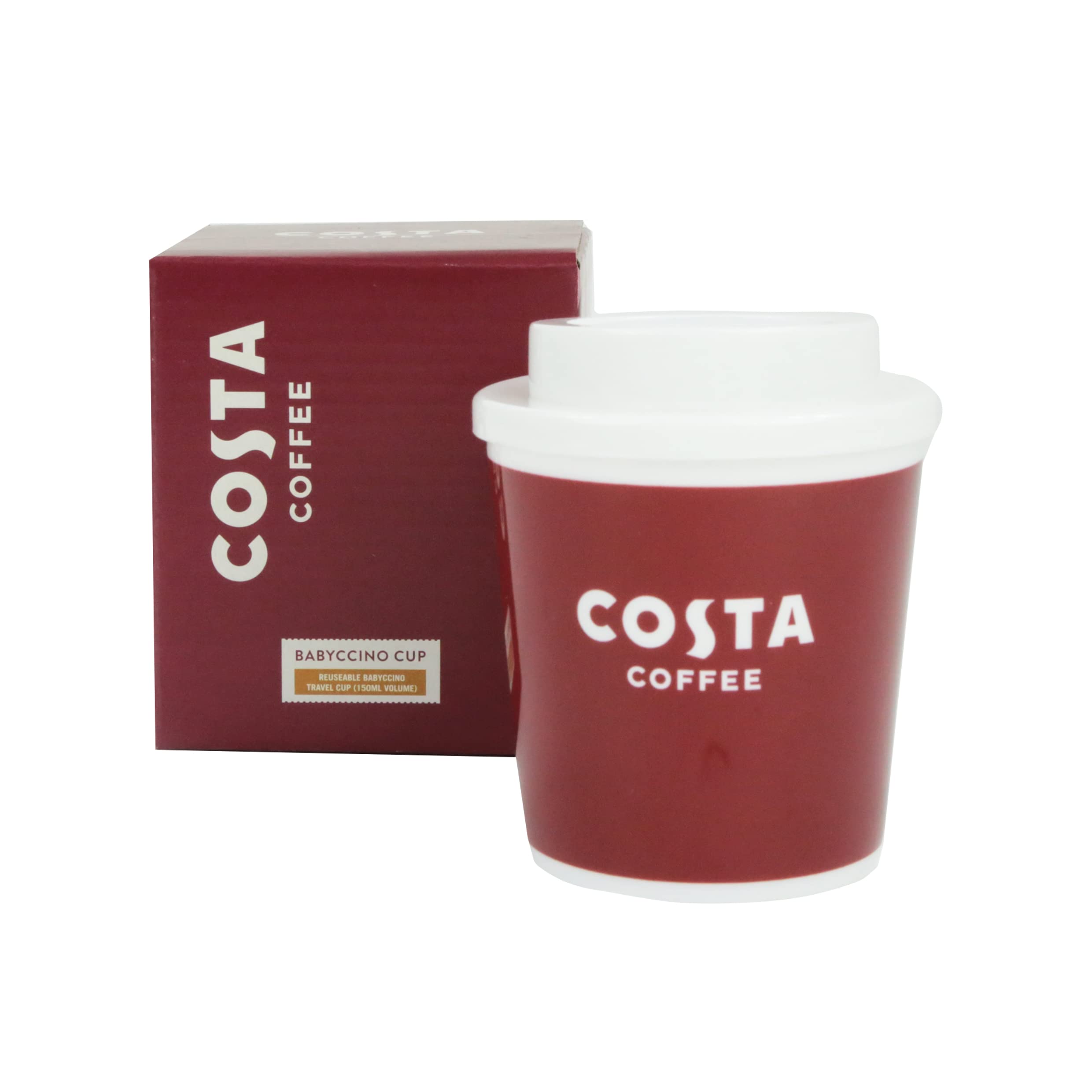 Kimm & MillerCosta Coffee Babyccino Kids Travel Mug - Small Reusable Plastic Coffee Cup with Lid (150ml) - Kids Mugs or Adults Espresso Travel Cup