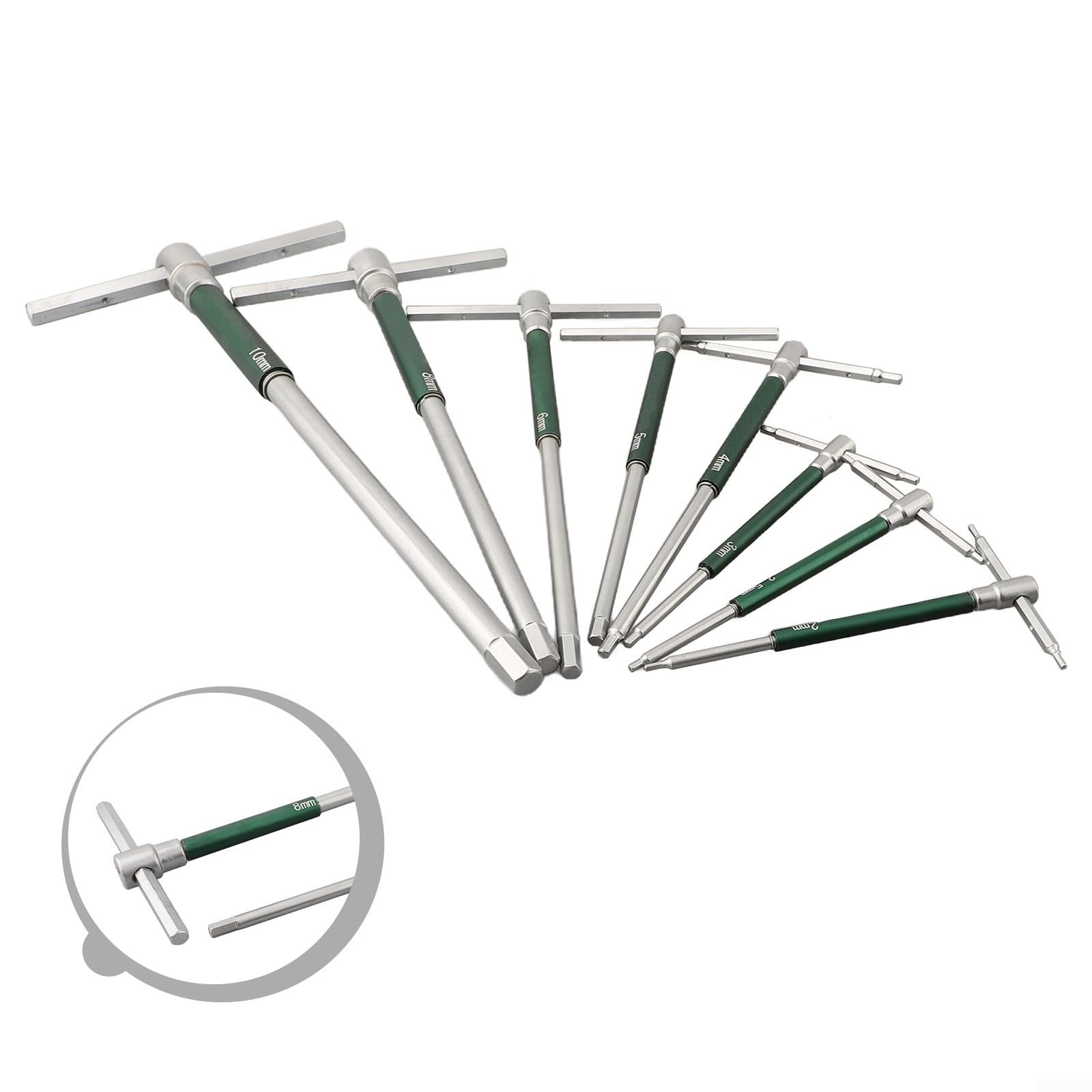 ZYWUOY Lot de 8 clés à molette hexagonale rotative en acier inoxydable pour réparation et entretien de la maison