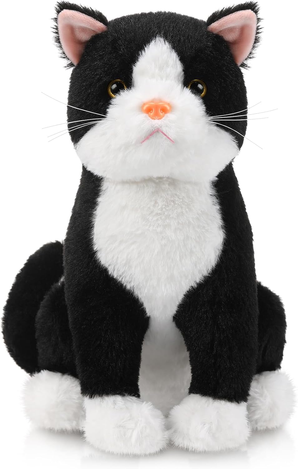 Libima 13 Inch Tuxedo Cat Stuffed Animal Realistic Black and White Cat Plush Soft Stuffed Tuxedo Kitten Plushie for Valentine's Day Birthday Party Favors Gifts Bedroom Sofa Decor