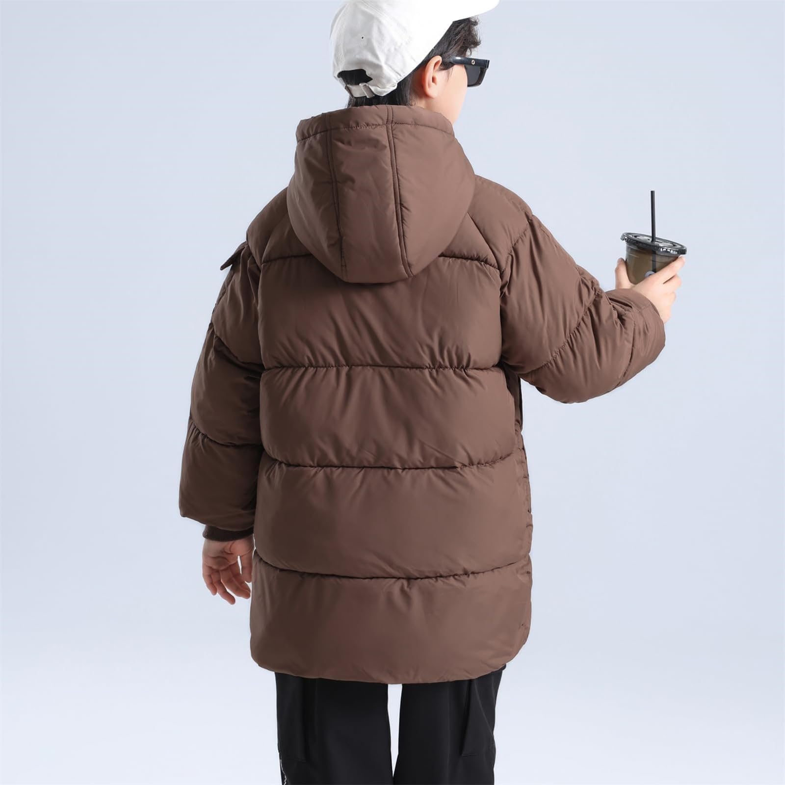 Chaqueta de invierno acolchada con capucha para niñas, abrigo cálido y grueso, abrigo de plumón para niños, abrigo cómodo para exteriores