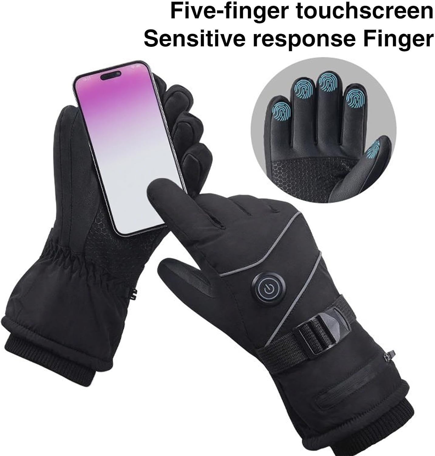 Heating Gloves,3 Modes Adjustable Full Finger Heated Winter Hand Warmer | Touchscreen Hand Warmer for Travel Work Snow Cycling Home Outdoor Skiing Women Men