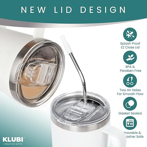 Miniatura 6 de KLUBI Vaso con asa y pajilla, con asa y pajilla, con texto en inglés "It Takes a Big Heart to Shape Little Minds", regalos de agradecimiento para