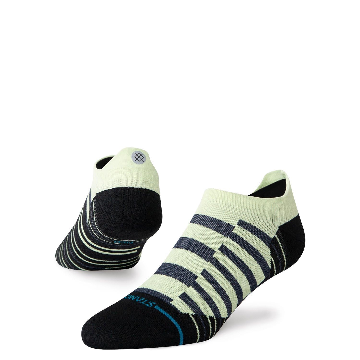 StanceStaggered Ultralight Tab Socks Performance Athletic Freshtek Striped Patterned Black Green Ankle