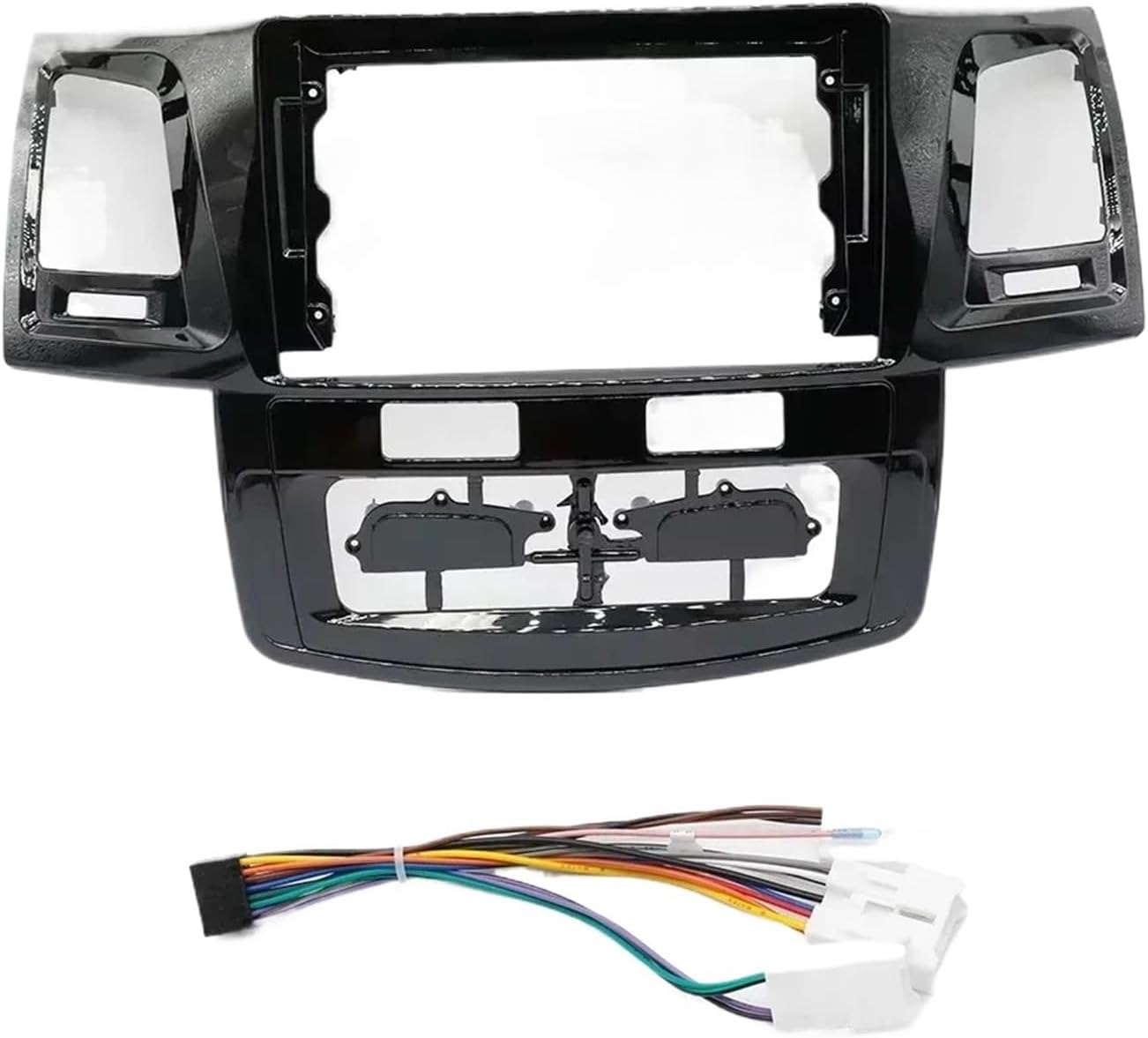 Car Radio Panel 9 Inch Adapter Car Radio DVD Player Fit for Fascias Frame Fit for Toyota Fortuner Hilux Fit for Vigo 2007-2015 Android Fit for Dash Fitting Panel Kit Nice-Looking(Black MT Frame)