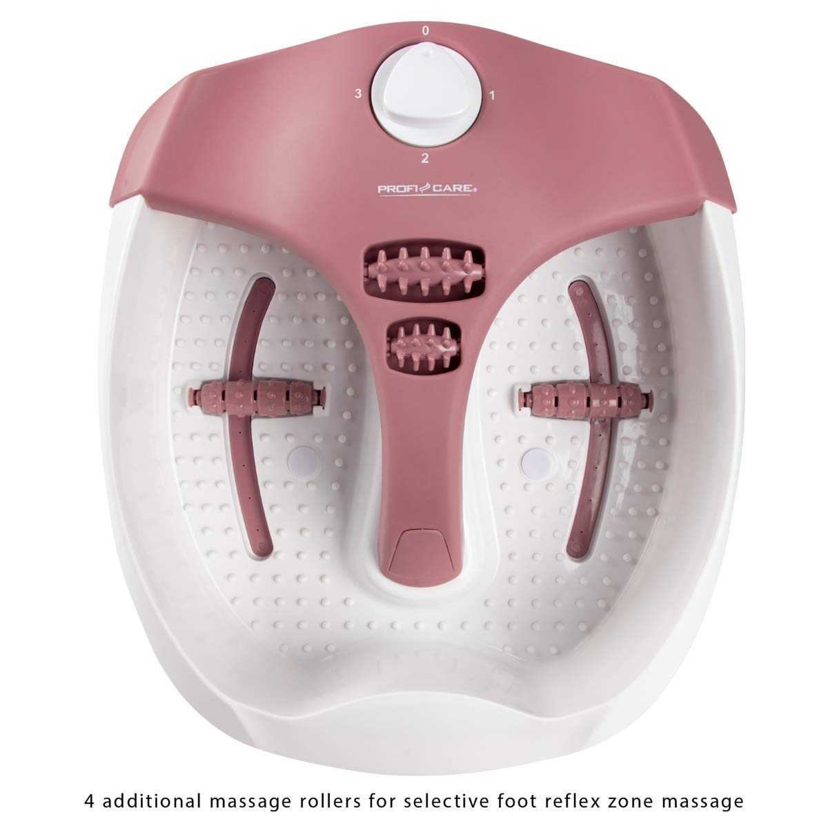 Proficare FM 3027 Masajeador de pies calefactable Reposapiés Hidromasaje 4 Modos de masaje funcionamiento con agua y sin agua Masaje vibratorio Masaje burbujas calentamiento agua 80W
