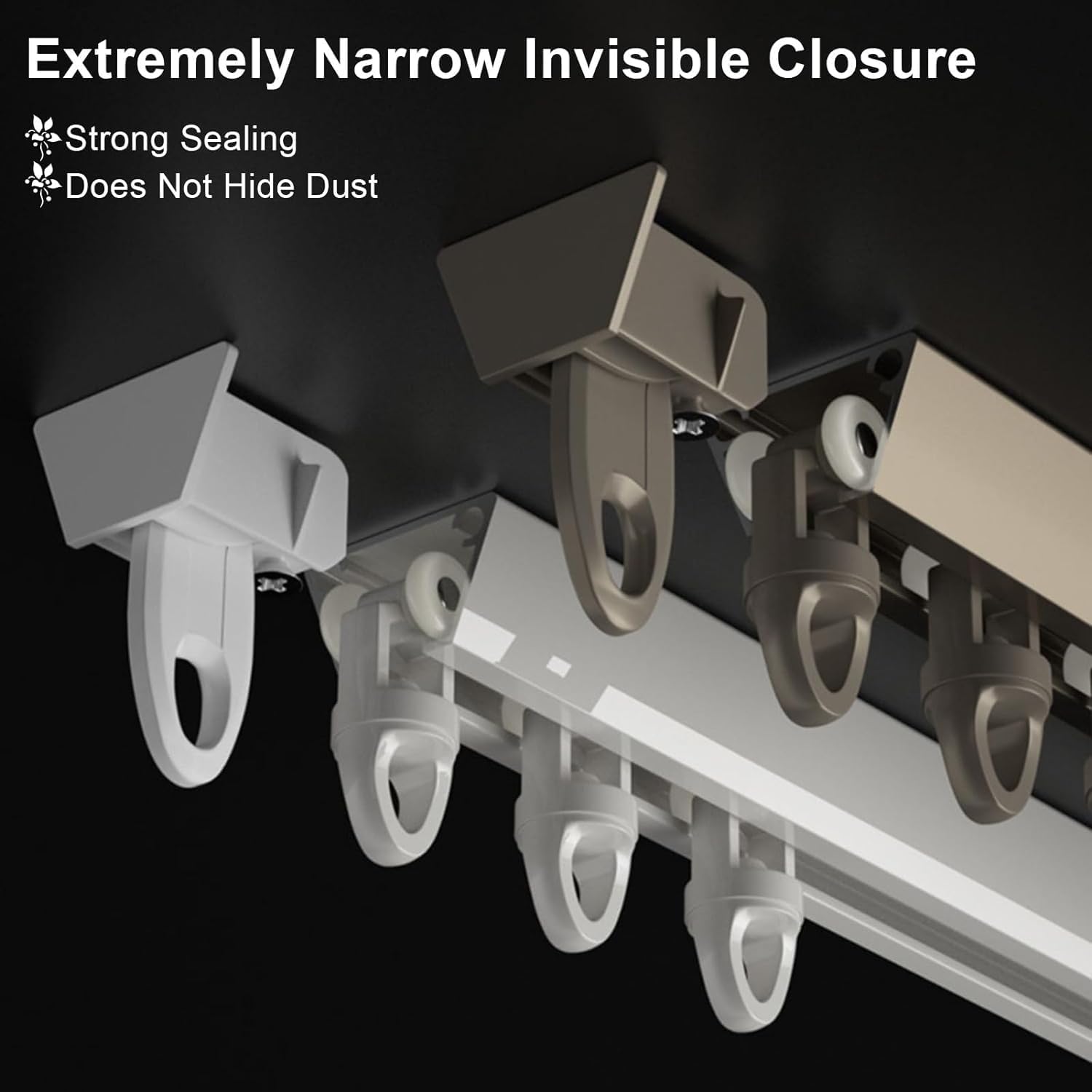 Curtain Rods Adhesive Ceiling Mount Curtain Rods, Heavy Duty Curtain Rod Holder with Accessories Tools for Bathroom/Living Room, 12m/39.3ft