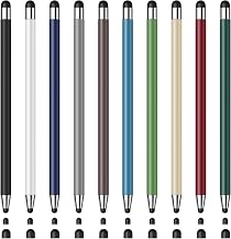 Stylus Pens for Touch Screens 10 Pack with 20 Replacement Tips | 2-in-1 Dual Silicone Head (7mm & 5.5mm), High Sensitivity, Full Compatibility for iPad iPhone Tablets Switch