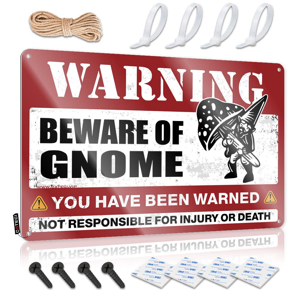 Man Cave Decorations Beware Of Gnome Tin Sign Bar Signs For Home Bar Funny Bar Accessories For M(30X40CM)