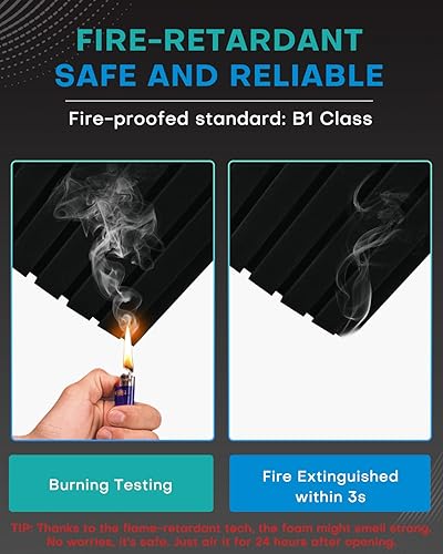 Miniatura 6 de Paquete de 36 paneles curvos de espuma a prueba de sonido para paredes, paneles acústicos de 2 pulgadas que absorben el sonido, insonorización,