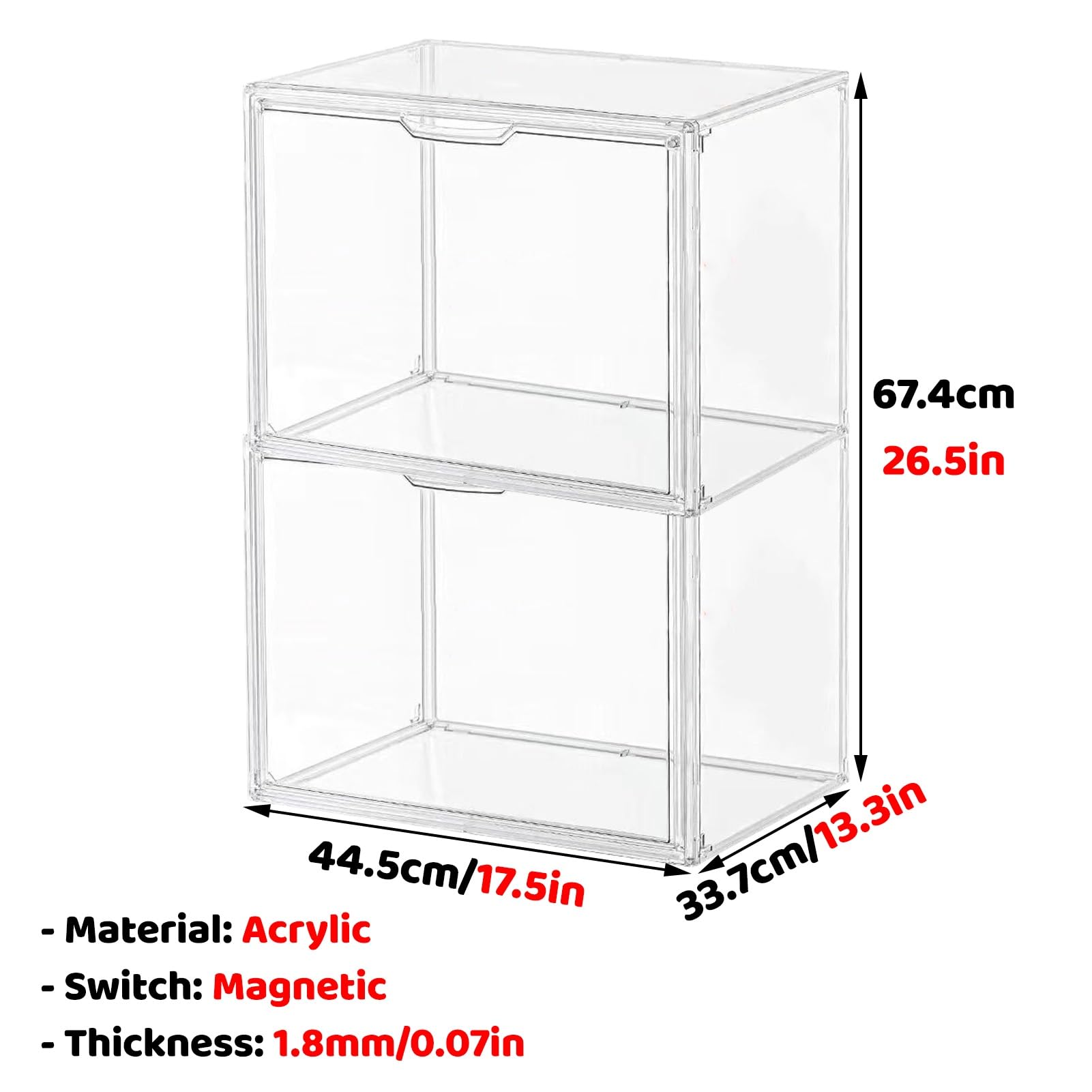 Casco Obra Expositor Acrílico Apilable para Cascos de Seguridad con Puerta Magnética. Perchero Organizador para Cascos de Seguridad en Tiendas Minoristas. Armario para Sombreros(Two Boxes)