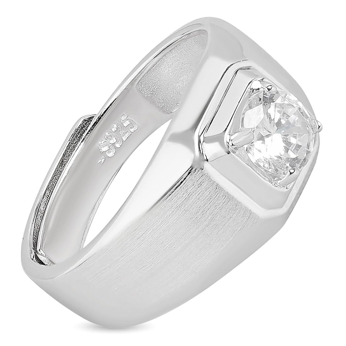 ZAVYA 925 Sterling Silver Cubic Zirconia CZ Studded Rhodium Plated Adjustable Ring for Men | Gift for Men and Boys | With Certificate of Authenticity and 925 Hallmark (B0BJ2QV3XV) Amazon Price History, Amazon Price Tracker