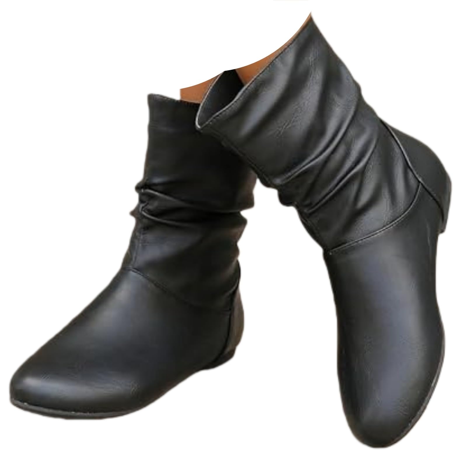 Slouch Boots For Women Flat Boots For Womens No Heel Ankle Boots No Heel Ladies Boots Low Heel