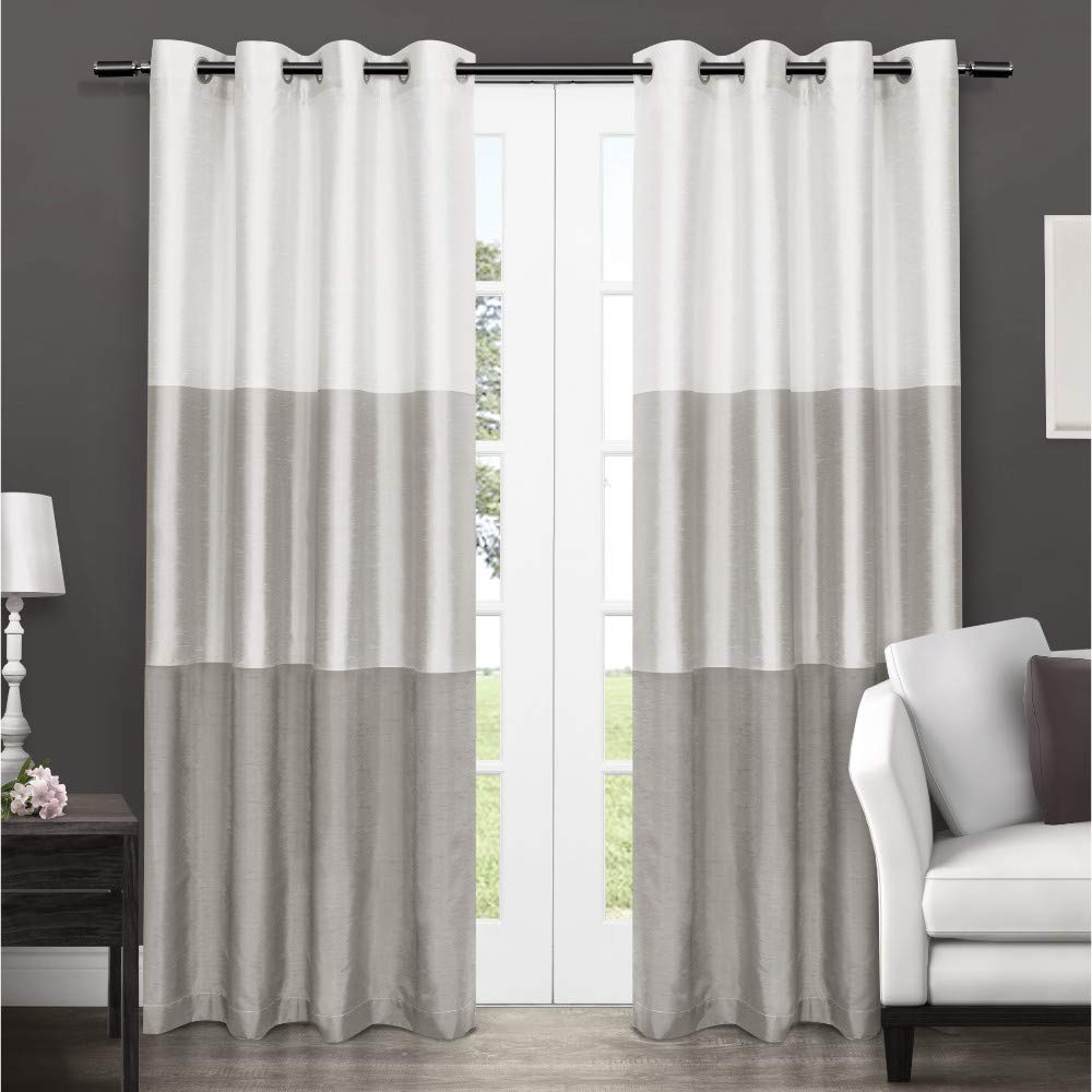 Exclusive Home Curtains Chateau Grommet Top Panel Pair, Dove Grey, 54x96, 2 Piece