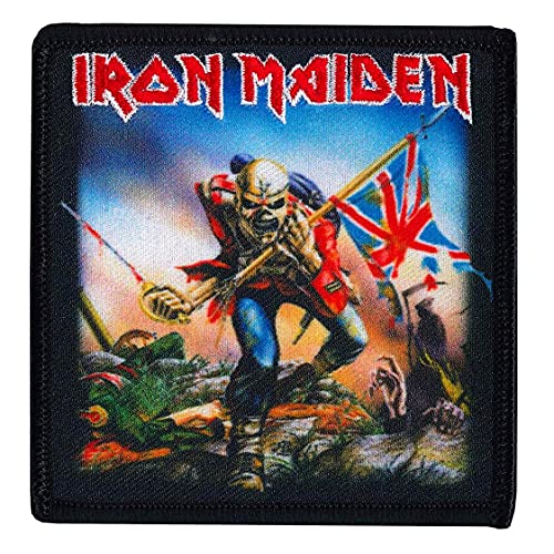 C&D Visionary Iron Maiden British Flag Patch, Black, Red