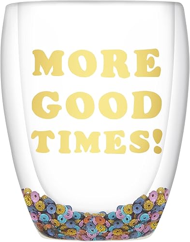 Miniatura 9 de Slant Collections Regalos de cumpleaños, copa de vino acrílica sin tallo, doble pared, con confeti, 10 onzas, rosa/amarillo/azul Rosa, amarillo,