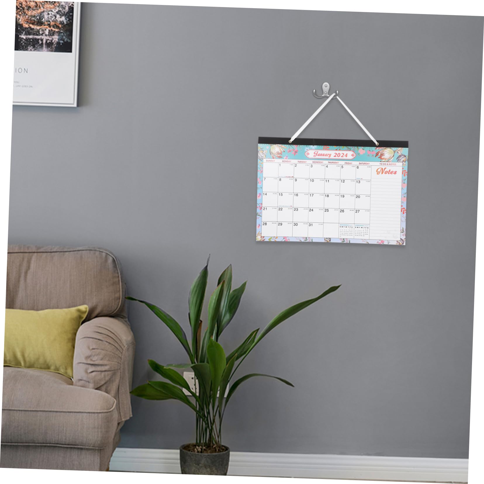 TEHAUX 4pezzi Calendario Da Parete Mensile Per Appuntamenti Calendario Decorativo Per Casa e Ufficio Pianificatore Spazioso Con Spazio Per Obiettivi e To-do List