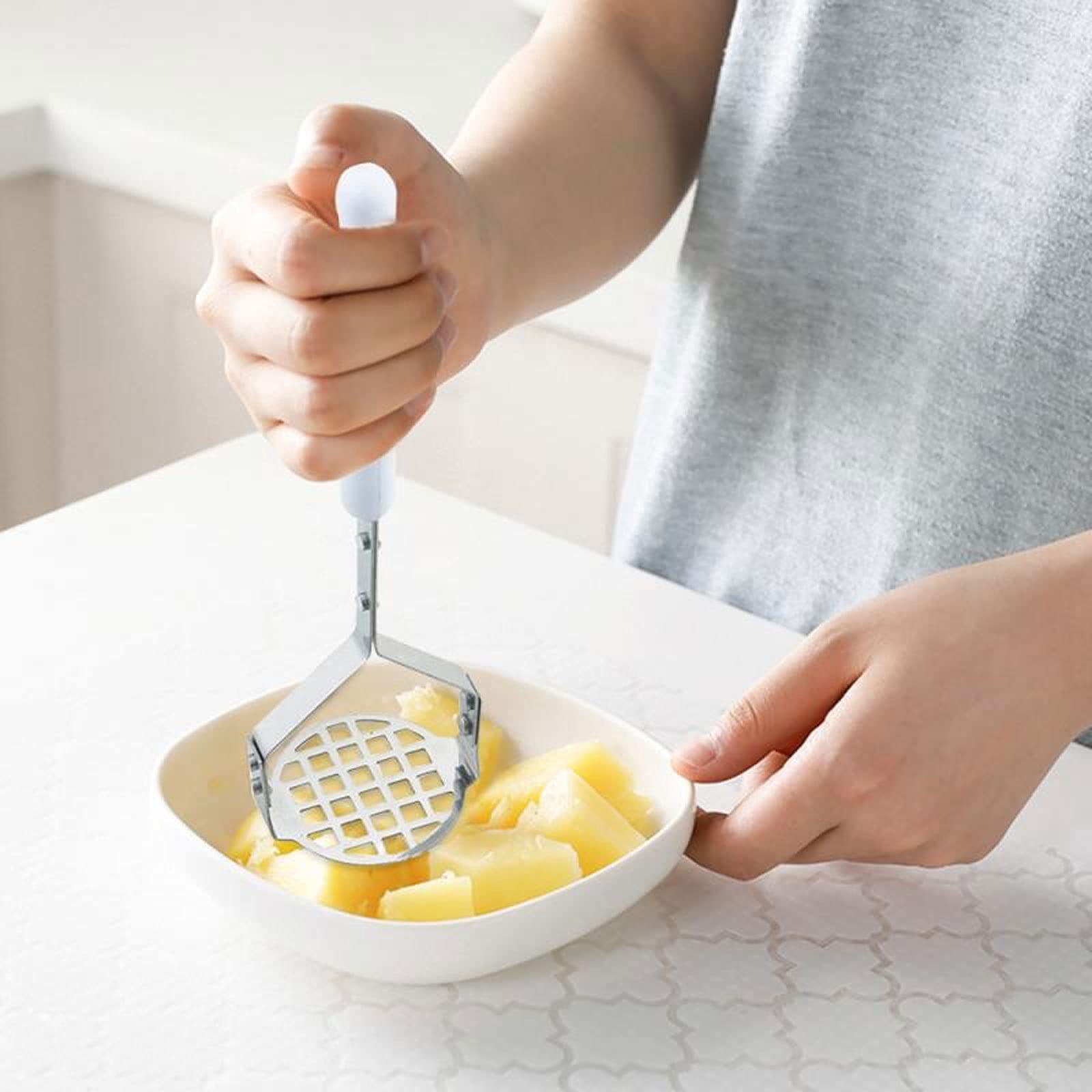 Stampfer Edelstahl-Stopfer/Kartoffelstampfer mit breiter Stempelplatte for glattes Kartoffelpüree, Obst, Gemüse, Werkzeuge, Presse, Brecher, Stampfer