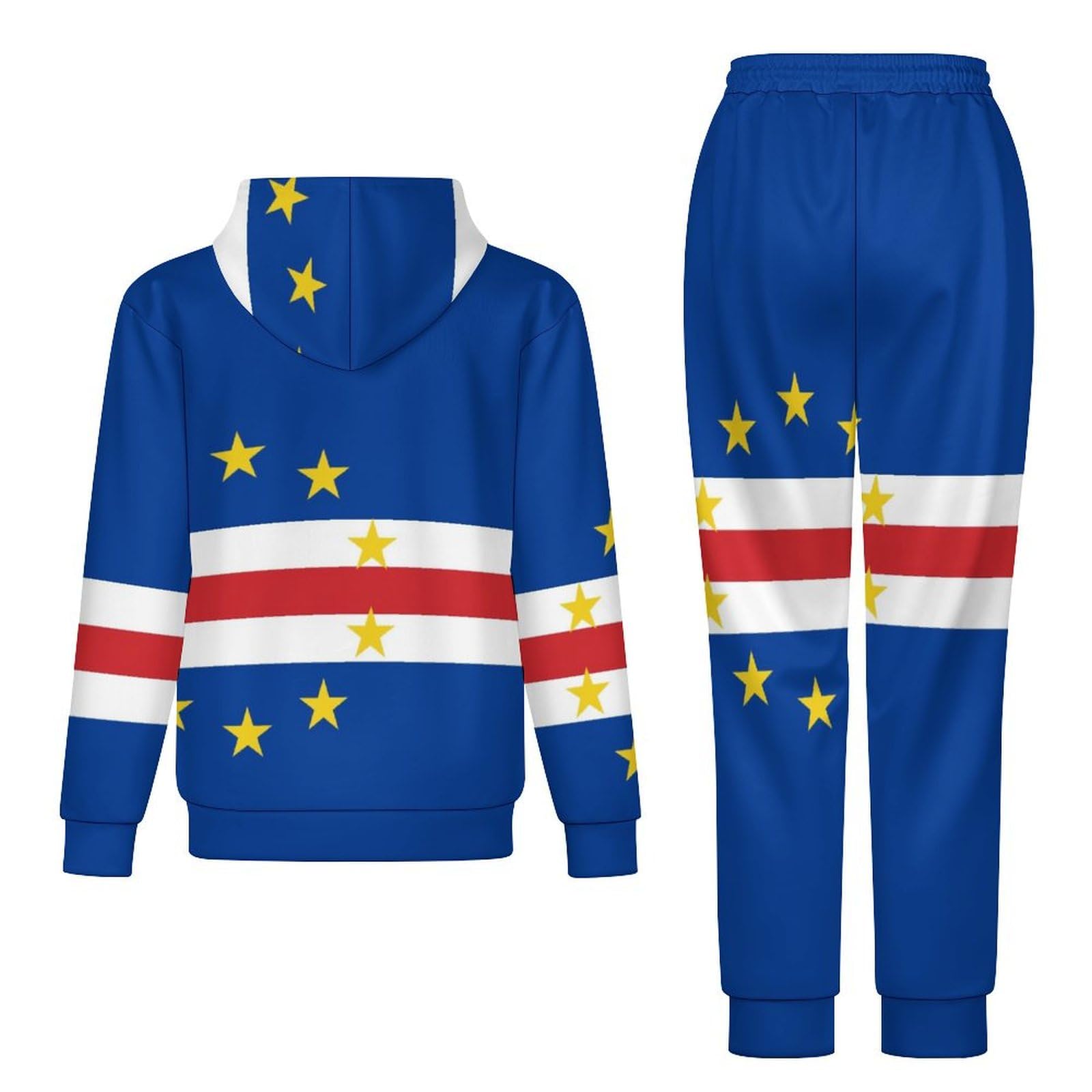 Ensembles Survêtements Pour Hommes Femmes Tenues 2 Pièces Sweat Capuche Pantalon Survêtement Ensemble Jogging Vêtements Sport Grande Taille Avec Ensemble Détente Imprimés Drapeau Cap-Vert