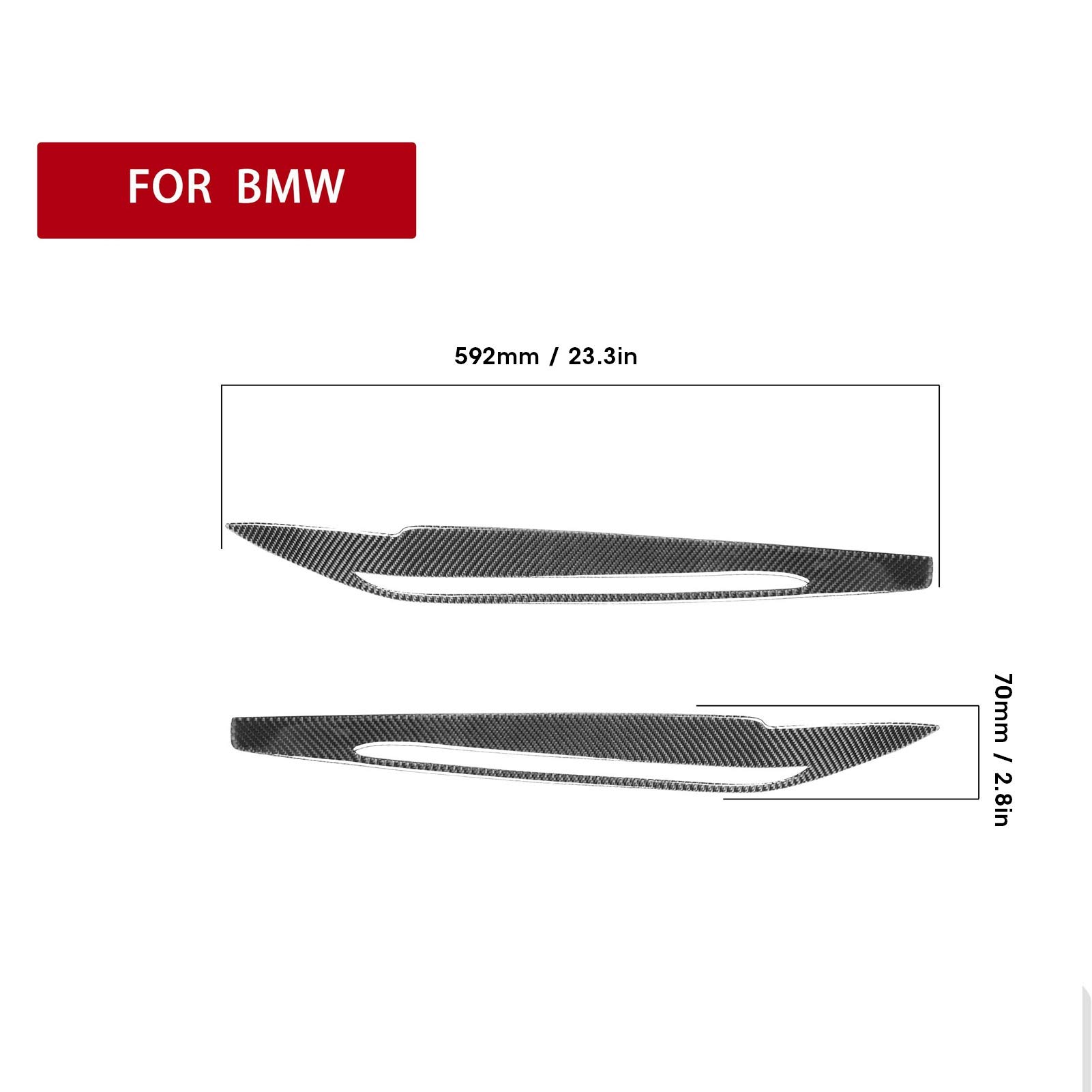 Scheinwerfer Augenbraue, Scheinwerfer Augenbraue, Qiilu Carbon Auto Styling Frontscheinwerfer Augenlid Fit für X5 X6 F15 F16 2014-2018 (2Pcs)
