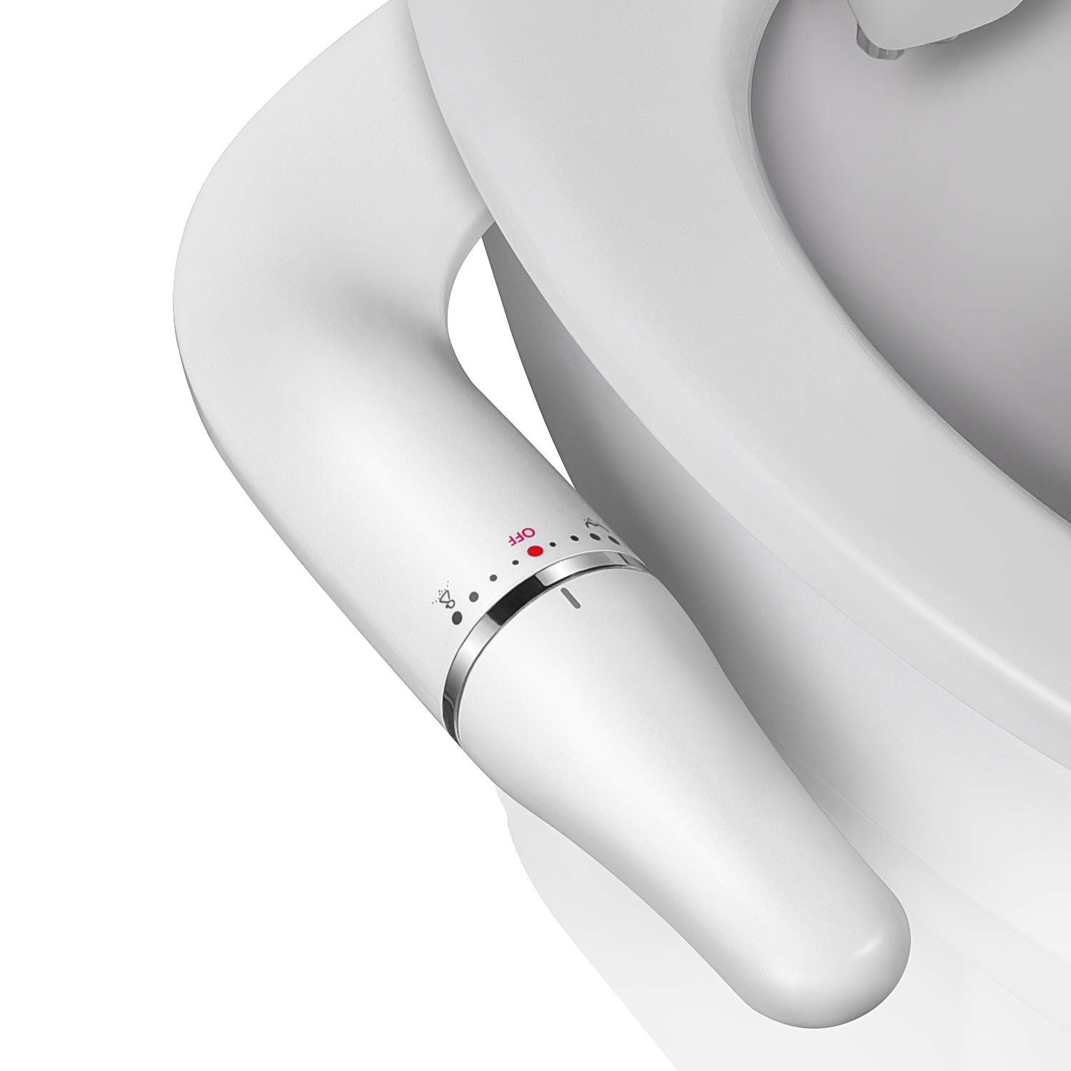 SAMODRAUltra-Slim Bidet,Bidet Attachment for Toilet UK, Non-Electric Bidet Seat Attachment Dual Nozzle (Rear/Feminine Wash),with Hose and Brass Valve