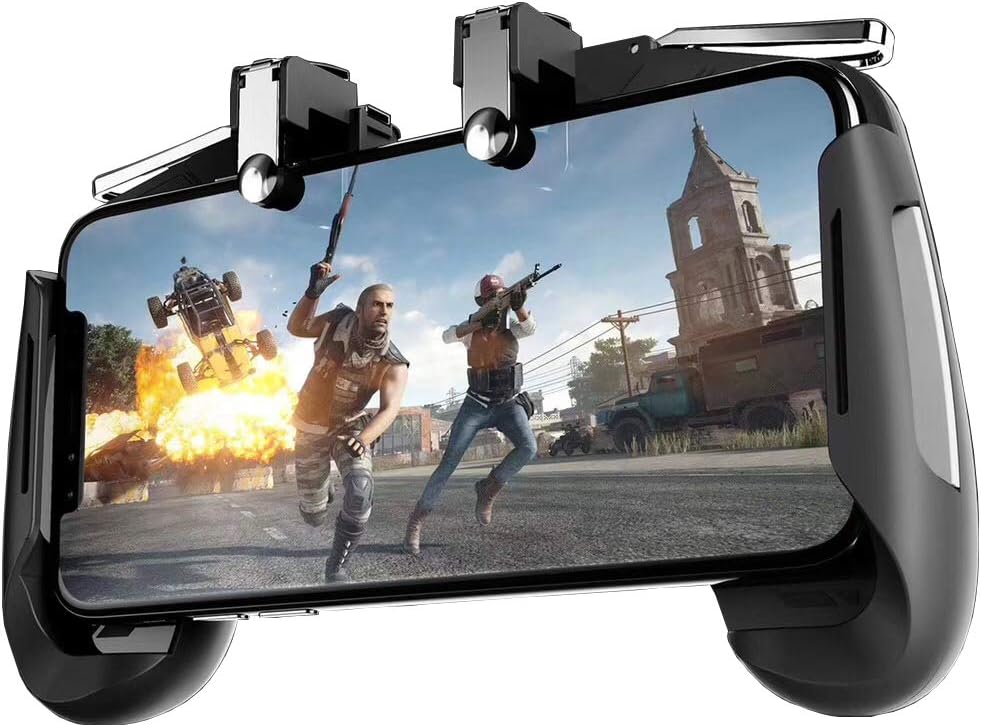 Mobile Game Controller[Upgrade Version]，Xinyun Sensitive Shoot and Aim Keys L1R1 and Gamepad for PUBG/Knives Out/Rules of Survival, Mobile Gaming Joysticks for Android IOS(1Pair+1Gamepad)