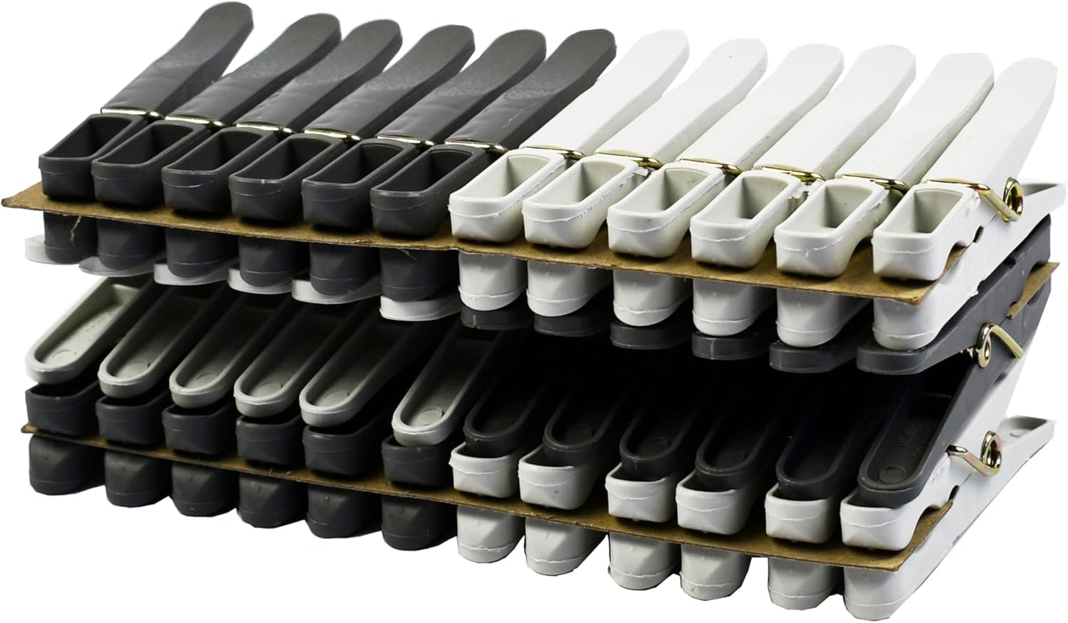 LAGUELLE Set of 36 recyclable plastic clothespins, made in France, UV resistant, black and white