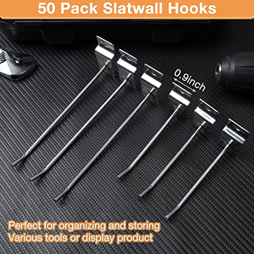 Moxweyeni 50 Pcs Slatwall Hooks 4/6 Inch Slatwall Accessories Heavy Duty Slat Wall Hanging Hooks Slatwall Panel Hook Pegboard Gridwall Display Hook For Garage Shop Retail Display thumb #4