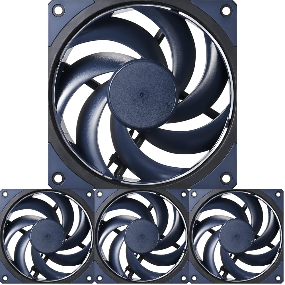 Cooler Master Mobius 120 Gehäuselüfter – 120mm Lüfter mit Ring-Blade-Design (PWM), extrem langlebiges Loop Dynamic Bearing (max. 63,1 CFM, 2,69 mmH2O, 22,6 dBA), abgeschrägter Air-Focus-Rahmen, Black