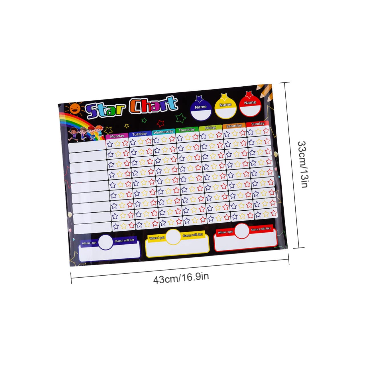 DOITOOL Magnetische Kühlschrank-kreidetafel Für Junge Mädchen Aufgabenverantwortungstafel Aktivitäts-belohnungstafel Zeitplandiagramm Belohnungsdiagramm