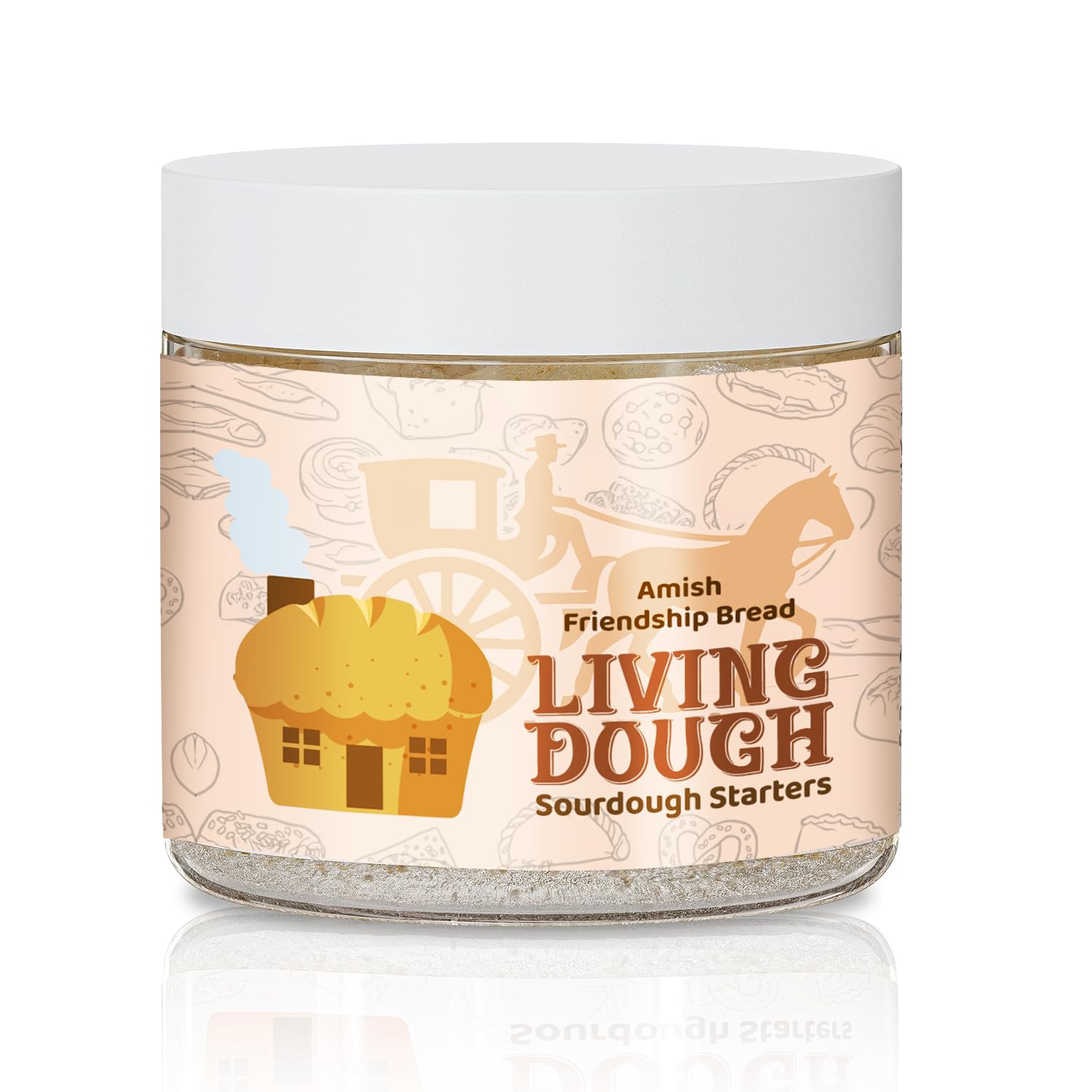 Living Dough - 55 Year Old Amish Friendship Sourdough Starter Culture - Sweet and Organic Sourdough Starter for Baking - For Artisanal Bread, Pizza