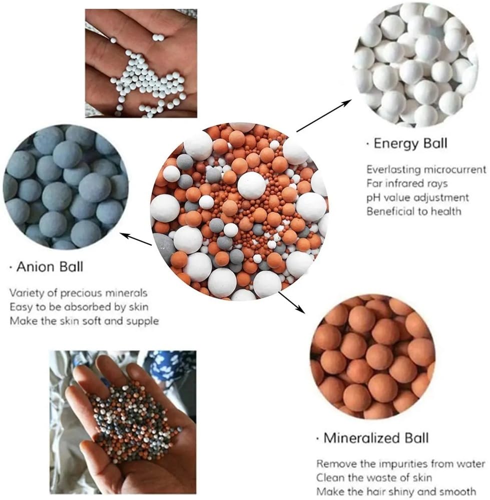 Repuesto de filtro de cabezal de ducha, cuentas minerales y piedras purificadoras para filtración de agua, ideal para duchas limpias y refrescantes, mejora tu experiencia de ducha hoy