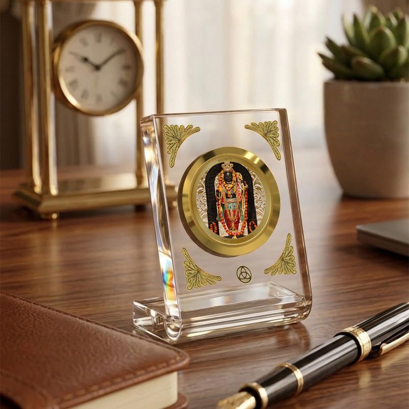 Image of DIVINITI 24K Gold Plated Religious Car Dashboard Frame | Premium God Idol Frame for Car, Home Mandir & Office Table | Spiritual Gift, Decorative Showpiece