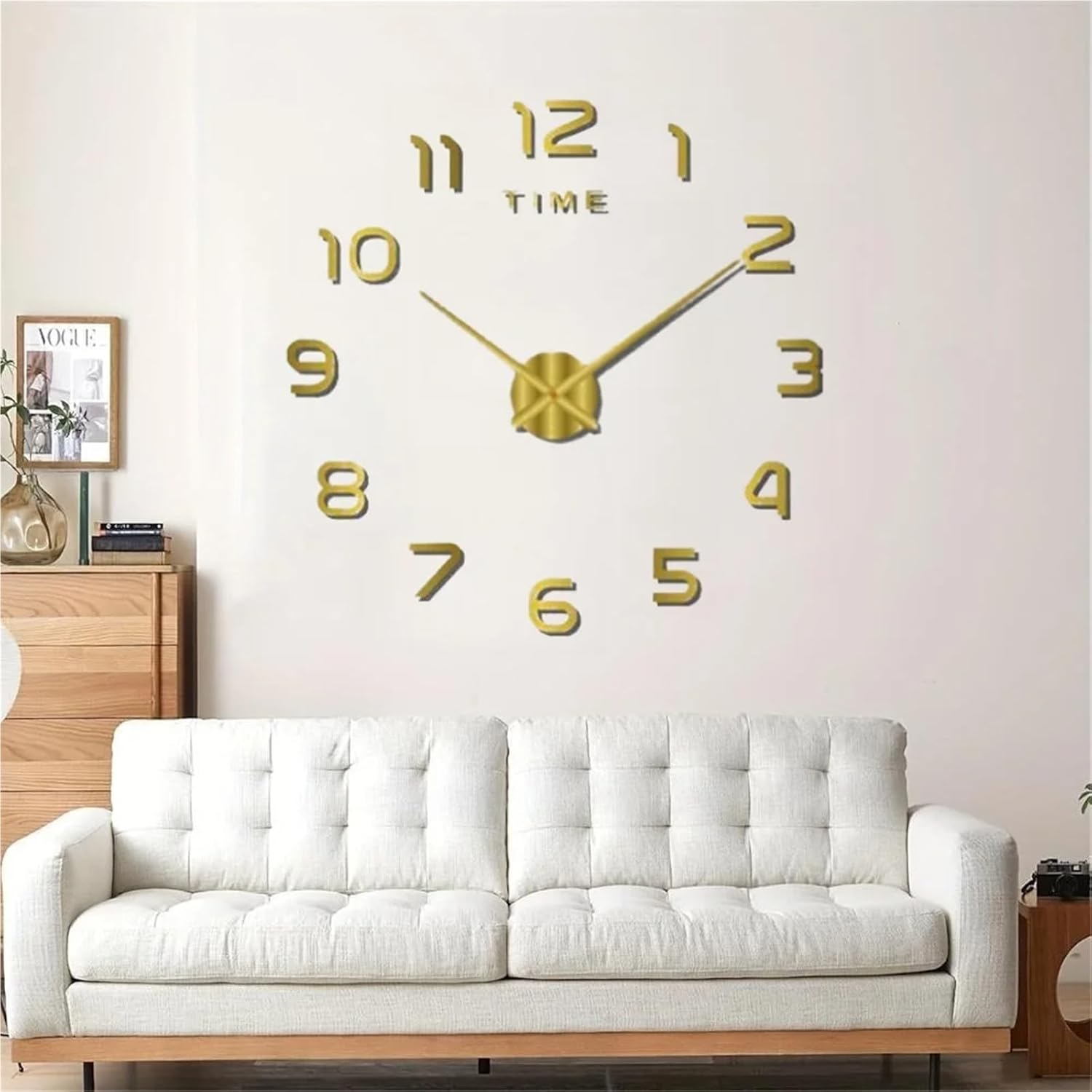 Clock Numbers 2sets Large Wall Clock Luminous Classic Clocks DIY Digital Watches Stickers Silent for Home Living Room Table for Home Art Decor DIY Replacement Repairing(063 Silver)