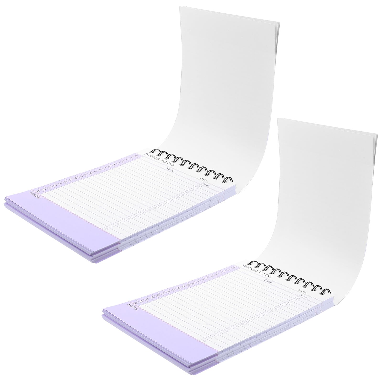 Housoutil 2 Paquets Cahier à Anneaux bloc-notes De Liste De Tâches Cahier De Planificateur bloc-notes à Reliure Supérieure Liste De Choses à Faire Quotidiennement Doublé Purple
