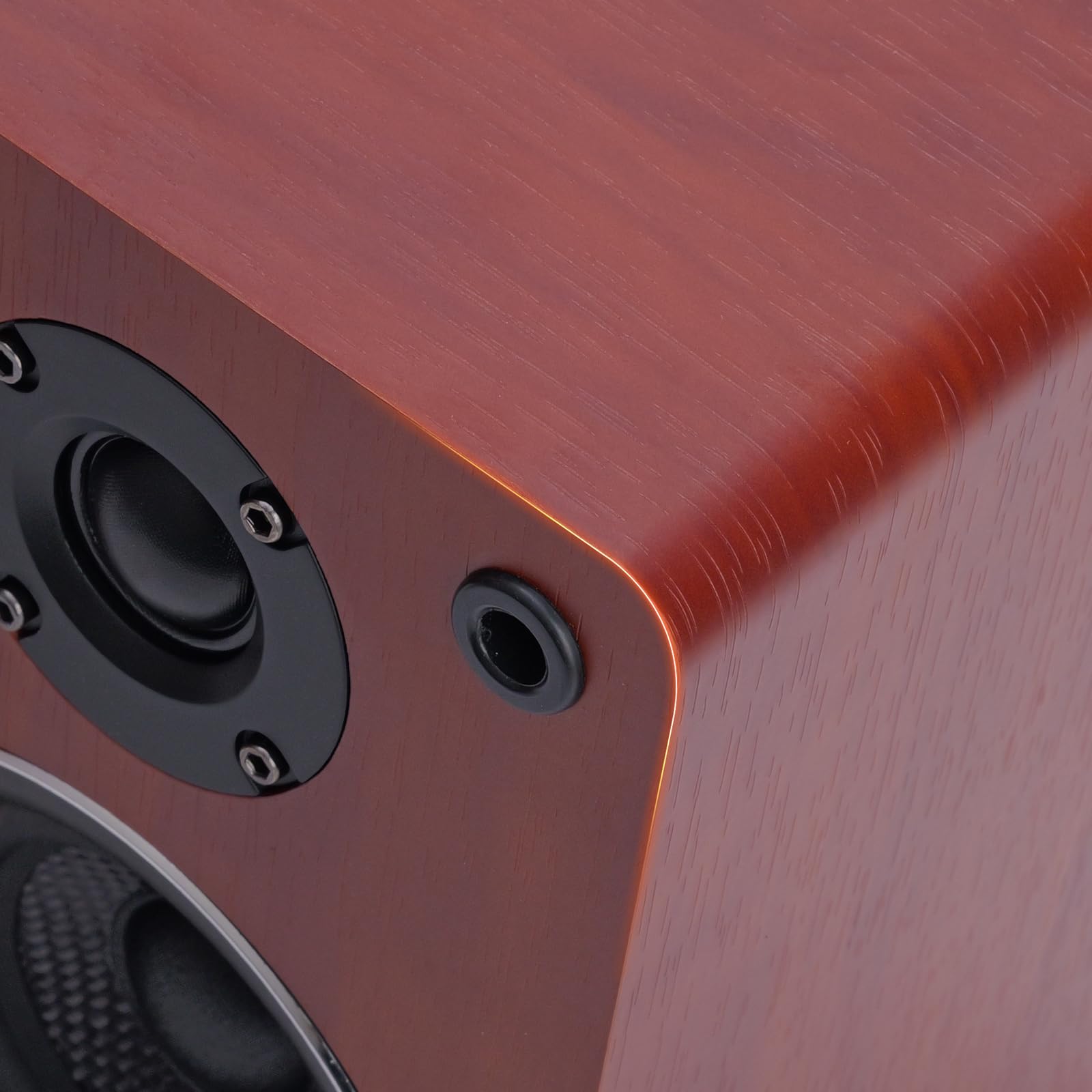 2 altoparlanti passivi da scaffale da 40 W per audio surround home theater, stereo e monitor passivo vicino al campo, a 2 vie, richiede un ricevitore o un amplificatore (marrone, coppia)