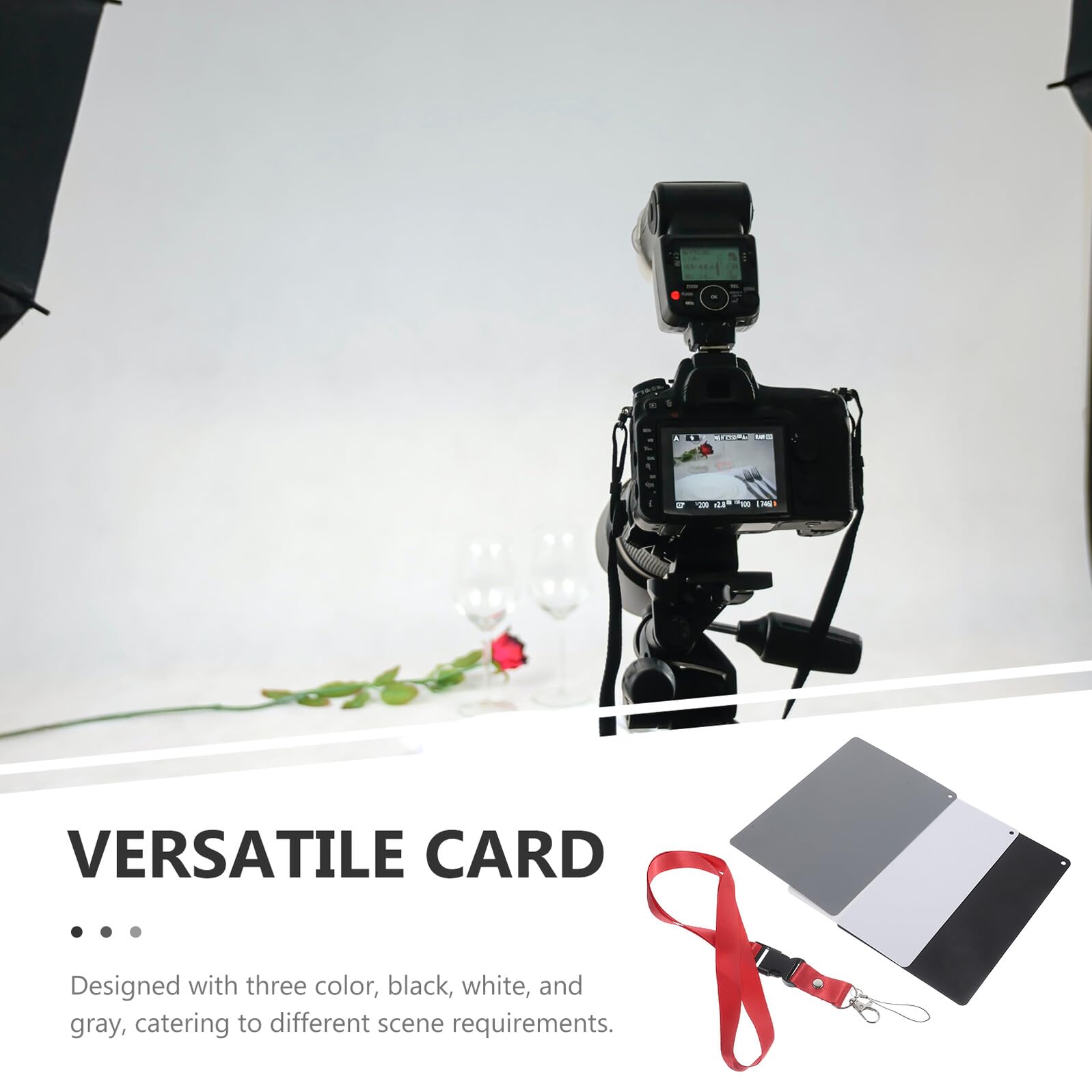 SOIMISS Portable Graukarte aus Kunststoff mit Riemen für Weißabgleich und Kalibrierung Geeignet für DSLR Digitalkameras und Professionelle Fotografen