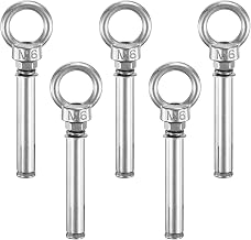 M METERXITY 5-Pack Ancres Pour Béton Pitons À Œil, M6x70mm 304 Acier Mur Ancres Pour Béton Brique Boulons À Expansion Fixation Vis Pour Voiles D'ombrage, Pitons À Œil Épaulés