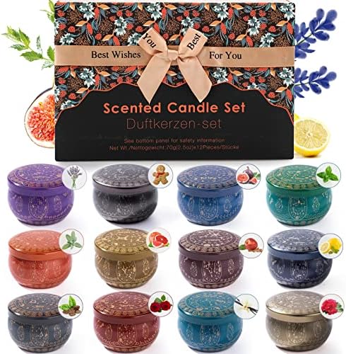 Scented Candles Gifts for Women, 12 Pack Soy Wax Candles for Home Scented Candles Bulk, Aromatherapy Candles Gift Basket for Women Her Mom Sister Best Friend Unique Gifts Happy Birthday