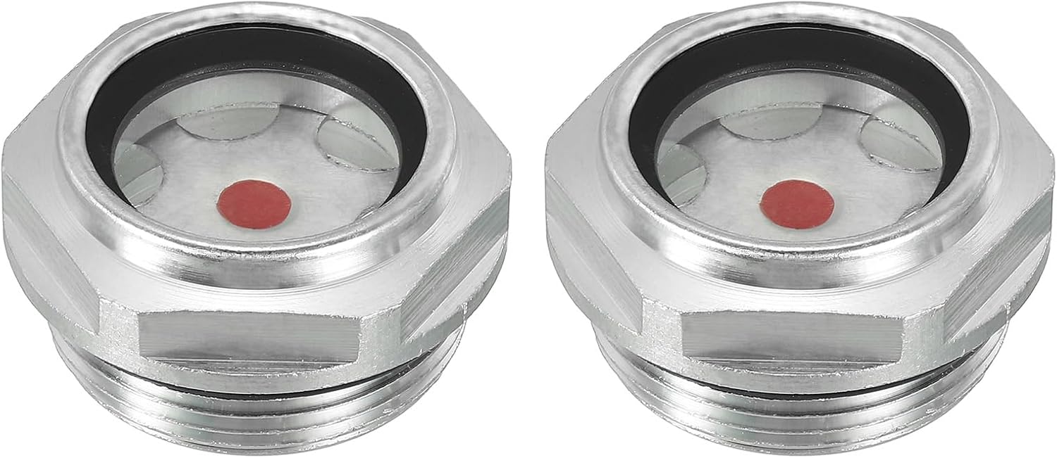 PATIKIL Air Compressor Oil Sight Glass, 2 Pack M20*1.5 Male Thread Aluminum Alloy Oil Liquid Level Gauge Air Compressor Parts with O-ring