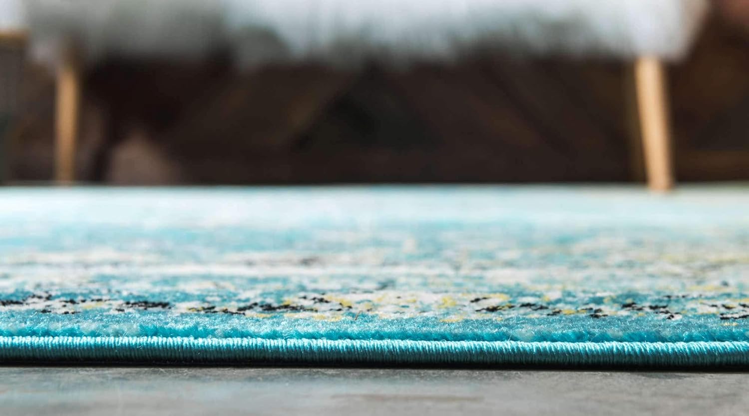 Unique Loom Imperial Collection Distressed, Bright Colors, Floral, Vintage, Modern, Traditional Area Rug (2' 0 x 3' 0 Rectangular, Blue/Green)