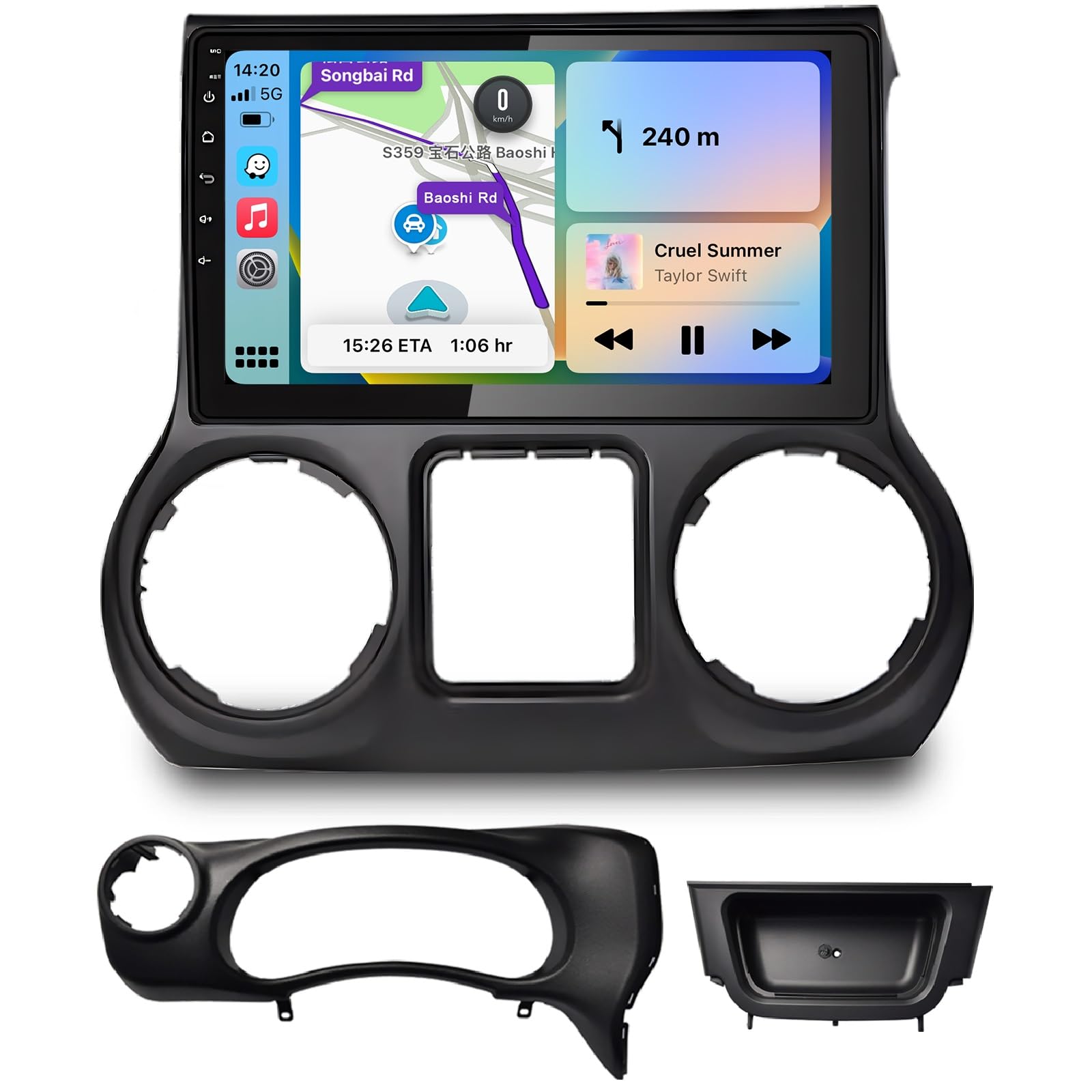 IYINGWireless CarPlay Car Stereo Radio Upgrade for Jeep Wrangler 2015-2017, 8-Core 4GB+64GB Wireless Android Auto 10.1 Inch QLED Touchscreen AM/FM WiFi Bluetooth GPS Navigation Android Car Player