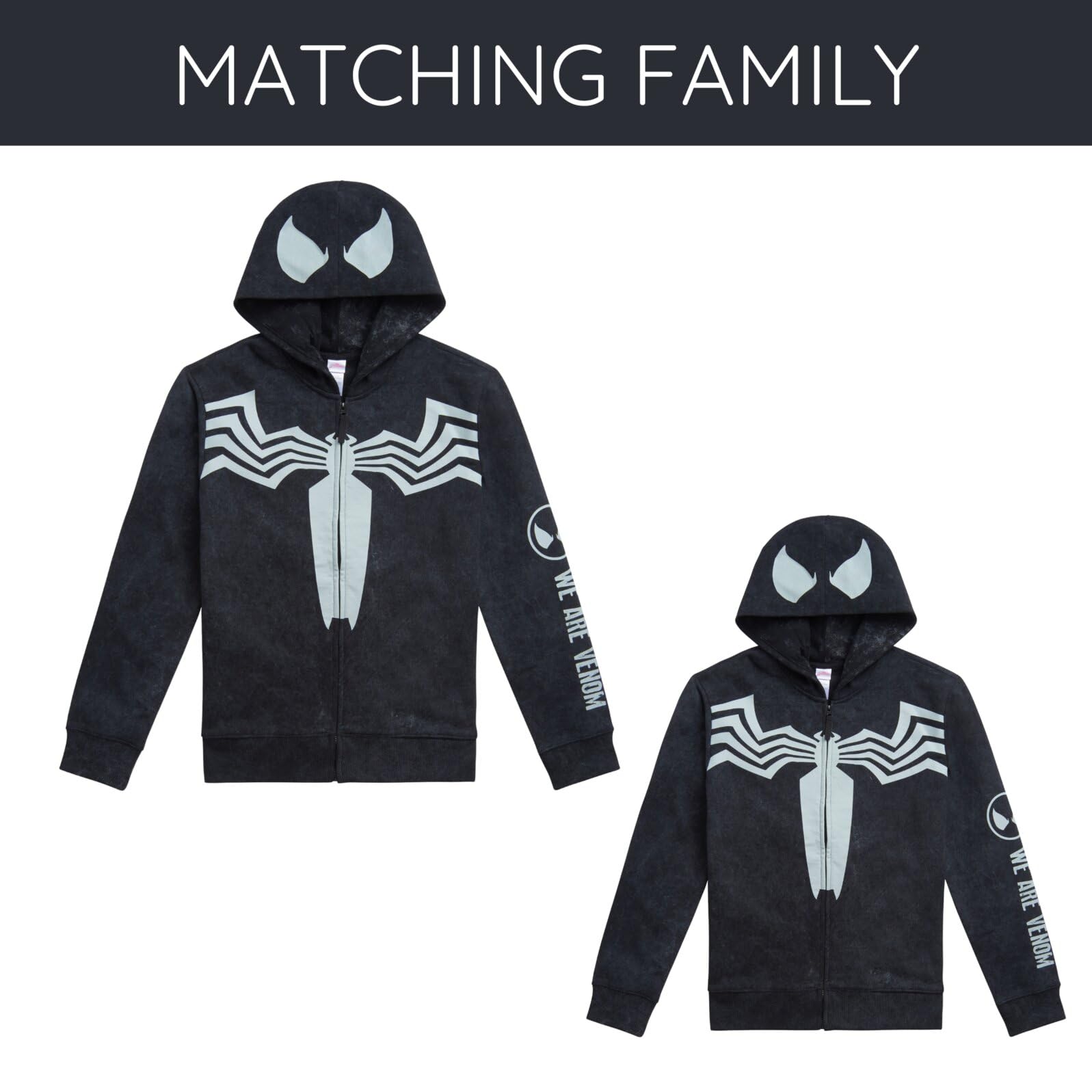 Marvel Spider-Man polarowa dopasowana rodzinna bluza z kapturem z zamkiem błyskawicznym cosplay rozmiary dla malucha do dorosłych (2T-2XL)