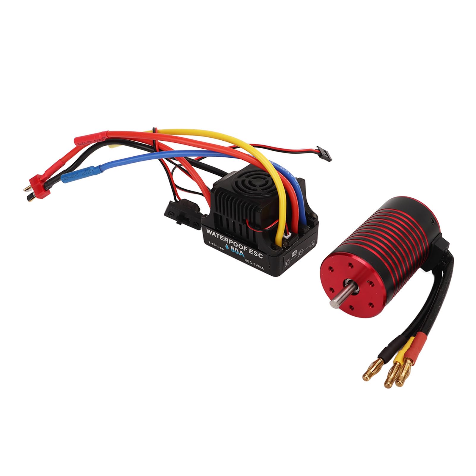 ESC Brushless Motore PER Auto RC 1/8, Elaborazione CNC con Ambito di Alluminio Troppa Funzione di Protezione Regolatore di velocità Elettrica RC ALTA TEMPO PER MANUTENZIONE (2600KV) (3100KV)