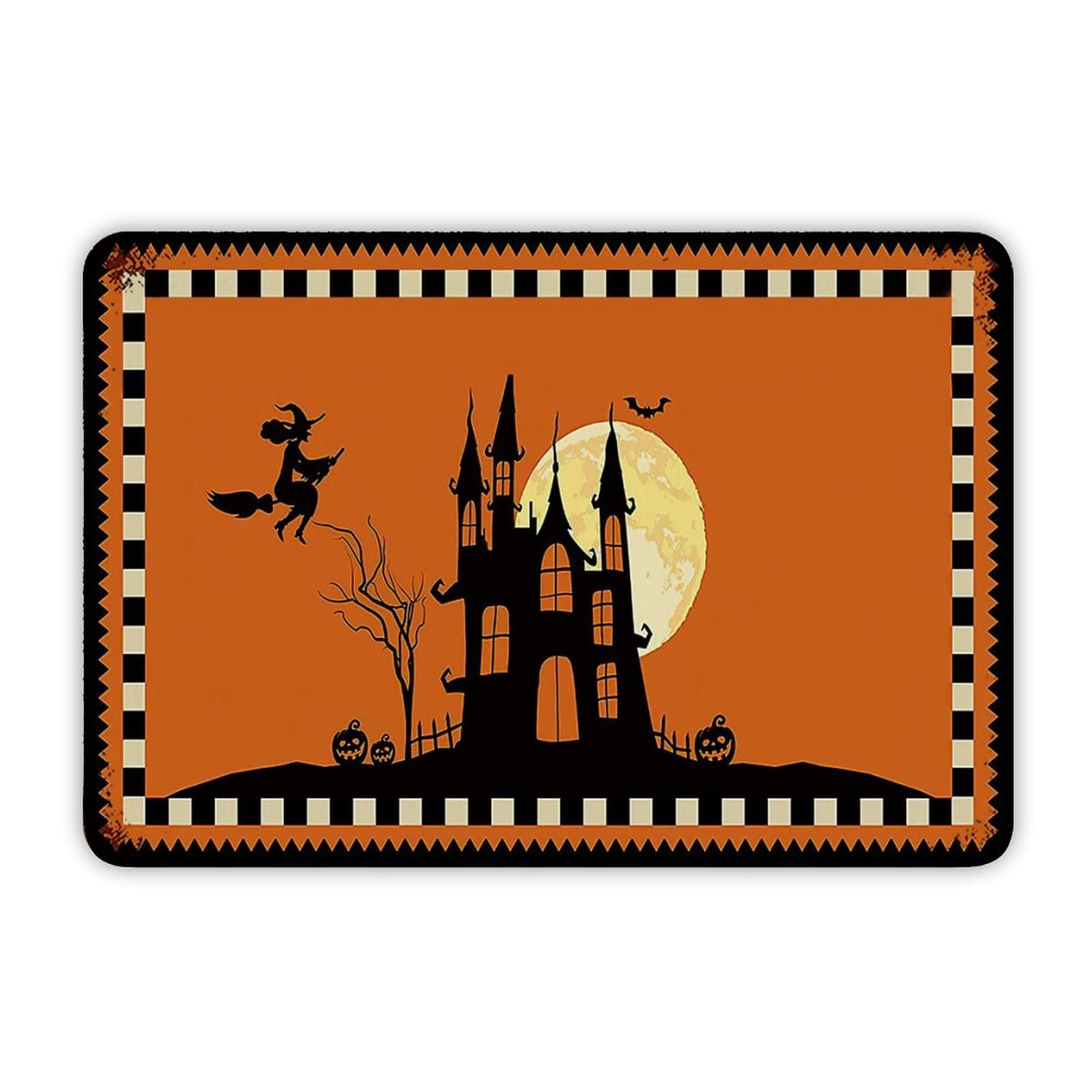 ENEDNATE Happy Halloween Scary Night Moon Witch Bats Black Cat Grave Vintage Metal Sign 8x12 Decorative Aluminum Tin Sign for Indoor Outdoor Kitchen Bar Restaurant Cafe Pub Wall Art Decor Poster