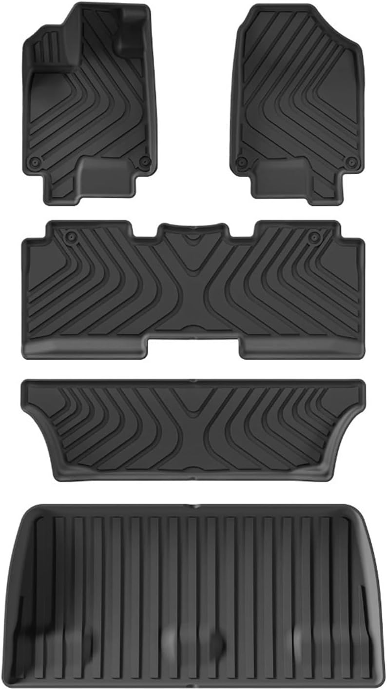TPE 3D Car Floor Mats Cargo Liner Trunk Pad Left Rudder Black Compatible with Odyssey 7 2018-2025 Seats(Odyssey LHD 5PCS)