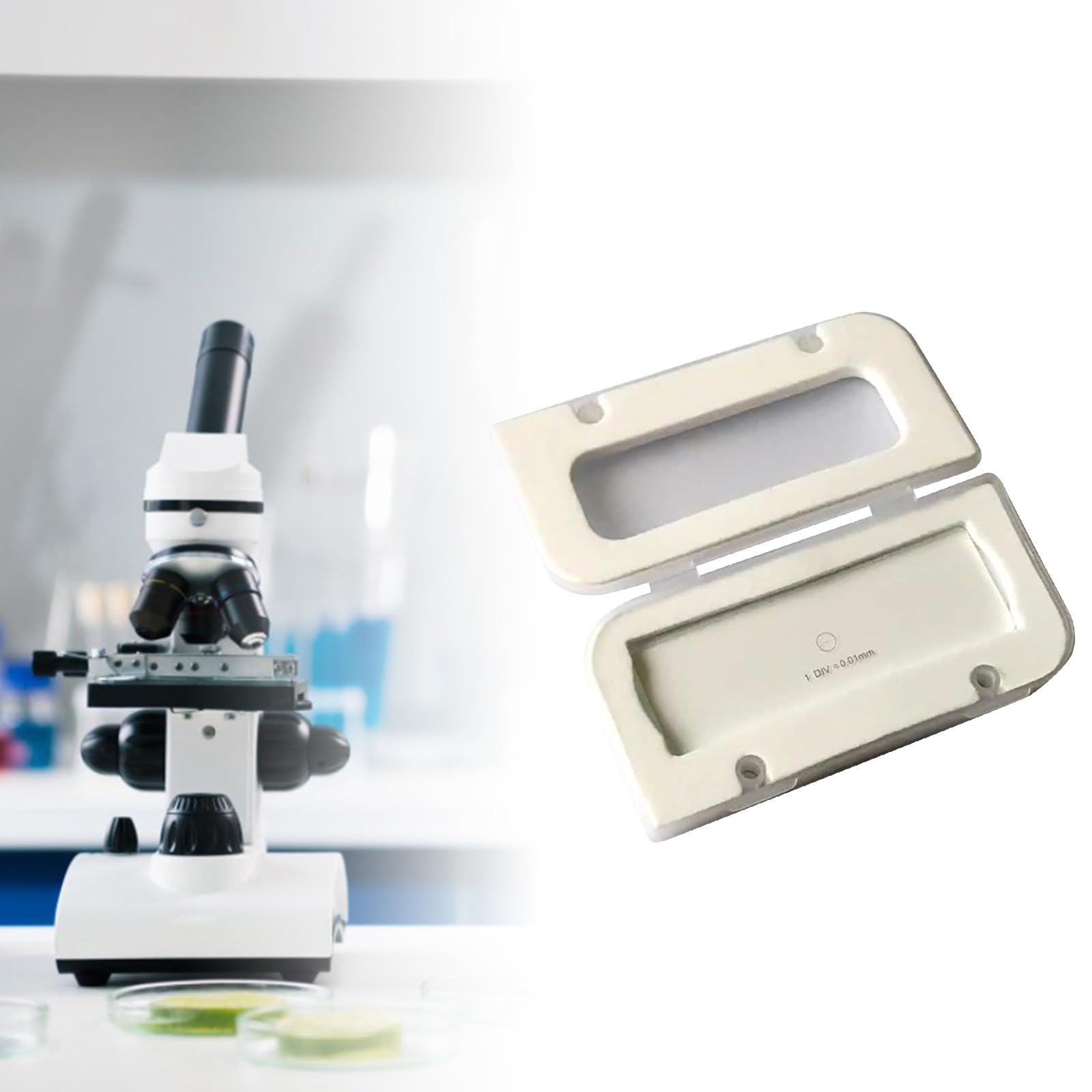 QIEIEI Microscope Calibration Slide Stage Micrometer Ocular Eyepiece Calibration Ruler Slides 0.01mm